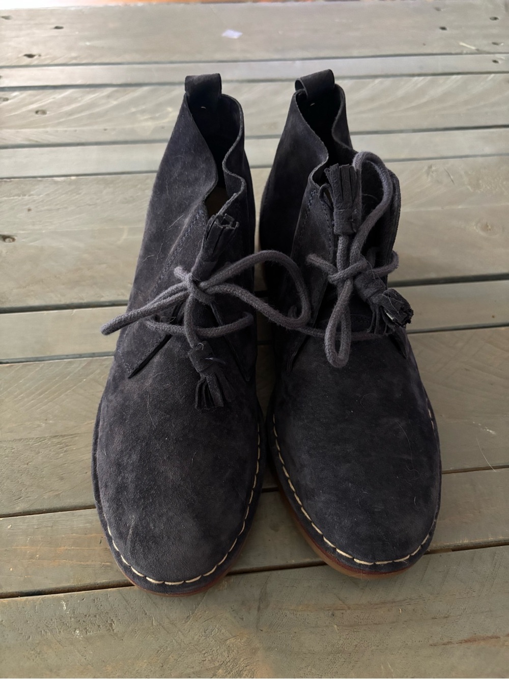 Hush Puppies Cyra Catelyn Women's Suede Chukka Ankle Boots - Blue/Gray Size 7
